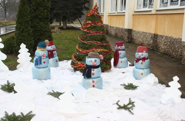 Фото: Вас приветствуют дворчанские снеговички